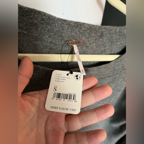 NWT FREE PEOPLE Jamie Pullover Sweater In Dark Heather Gray MSRP $148 Size S - Picture 10 of 11